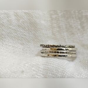 Handcrafted By Local Artist Sterling Silver Stacking Rings Size 7